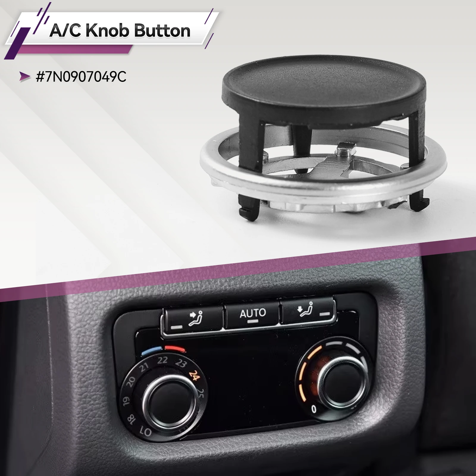 A/C Knob Button 7N0907049C Rear Air Conditioning Panel Switch Cover Trim For VW Sharan 7N1 7N2 2012-2019 Seat Alhambra 2011-2016