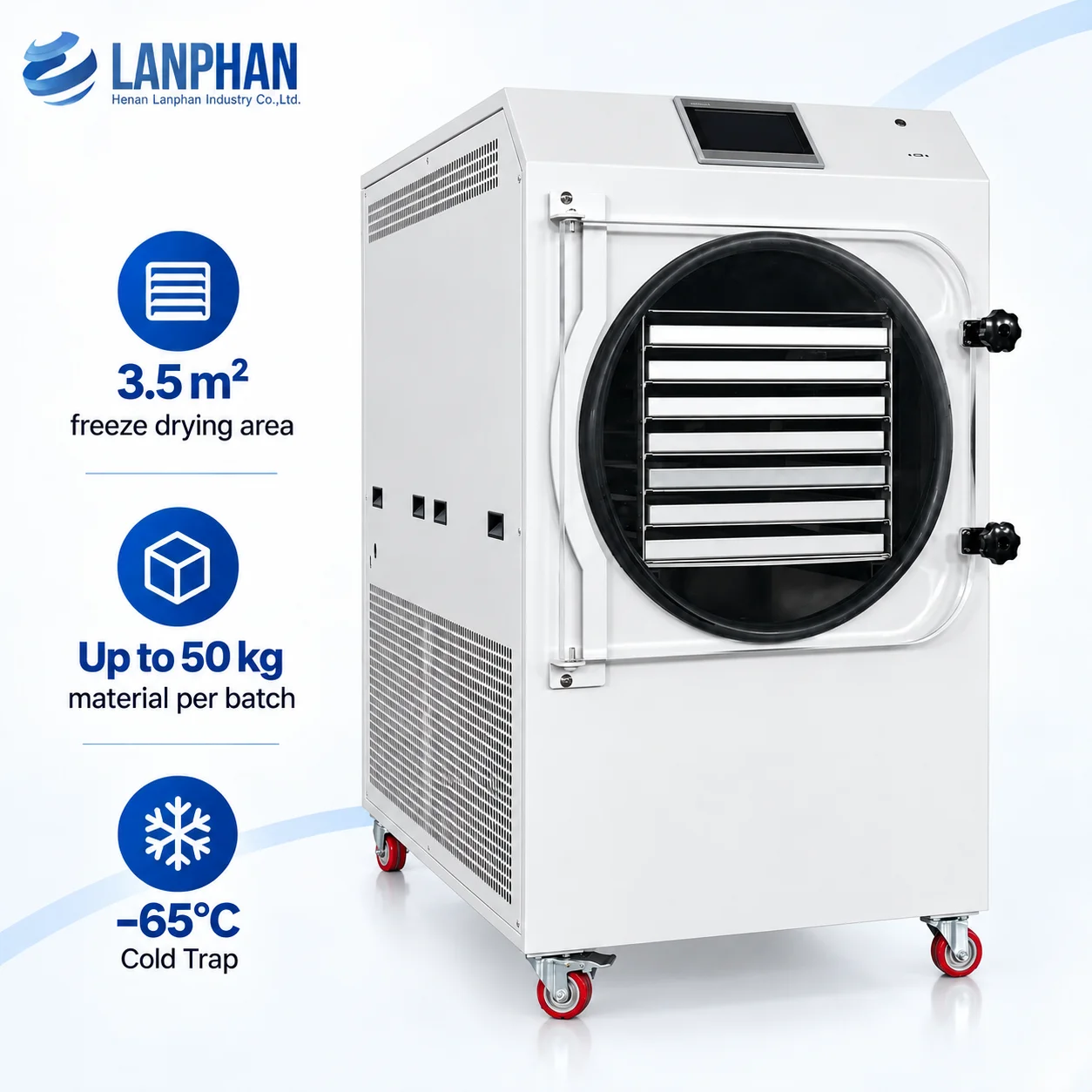 Commercial Food Freeze Dryer 50-55KG/Batch for Medium Scale Food Processing