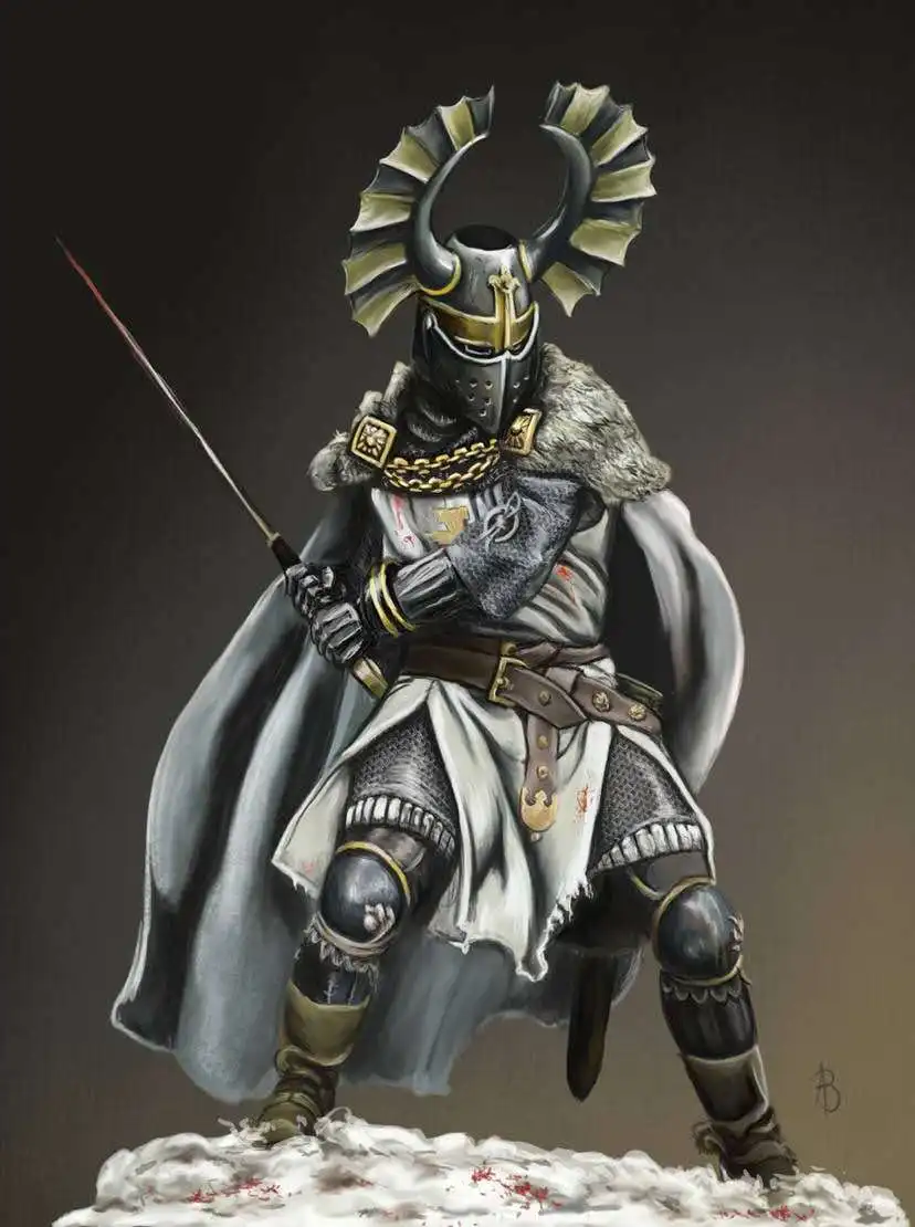 Resin kit Teutonic warriors fifteenth century 90 mm Unassembled Sculpture for Hobbyists