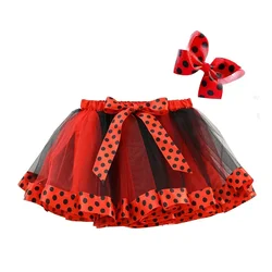 New Fashion Kids Mesh Miniskirts Girls Princess Rainbow Colorful Dance Ballet Tutu Skirt Summer Party Bluey Dress Elastic Cloth