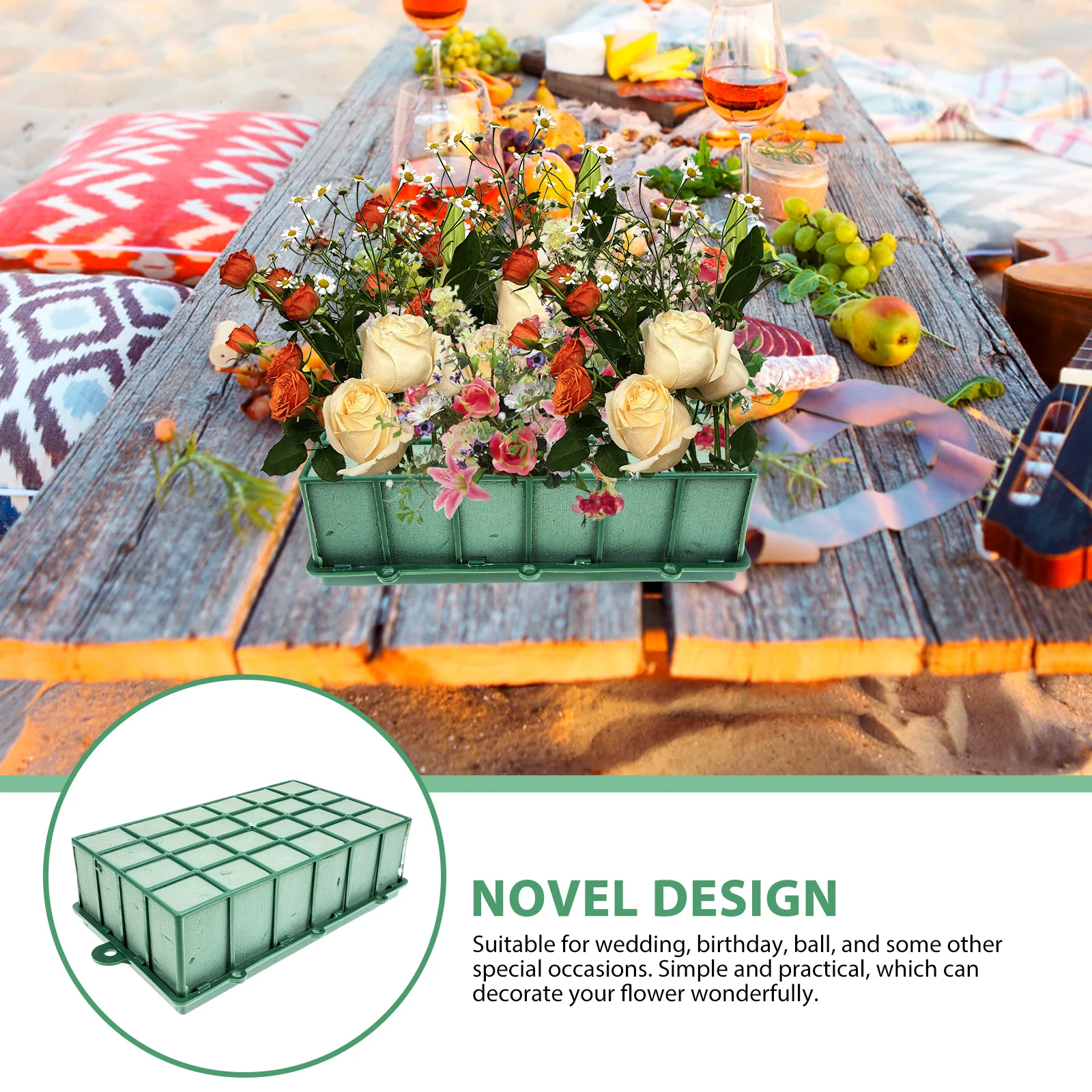 

Flower Arrangement Mud High-Density Floral Base for Wedding Birthday Decoration Water Absorb Flower Foams Cage Living Room