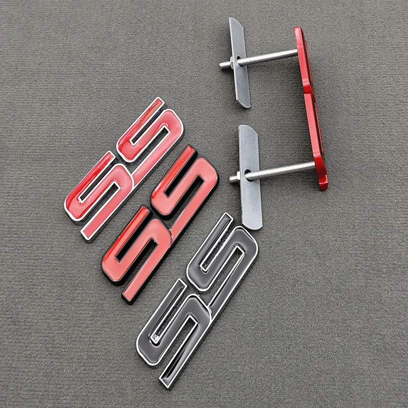 ثلاثية الأبعاد شعار معدني SS جسم السيارة ملصق الخلفي الجذع شارة الجبهة مصبغة شعار لشروليه SS كامارو كروز الاعتدال السترة اكسسوارات