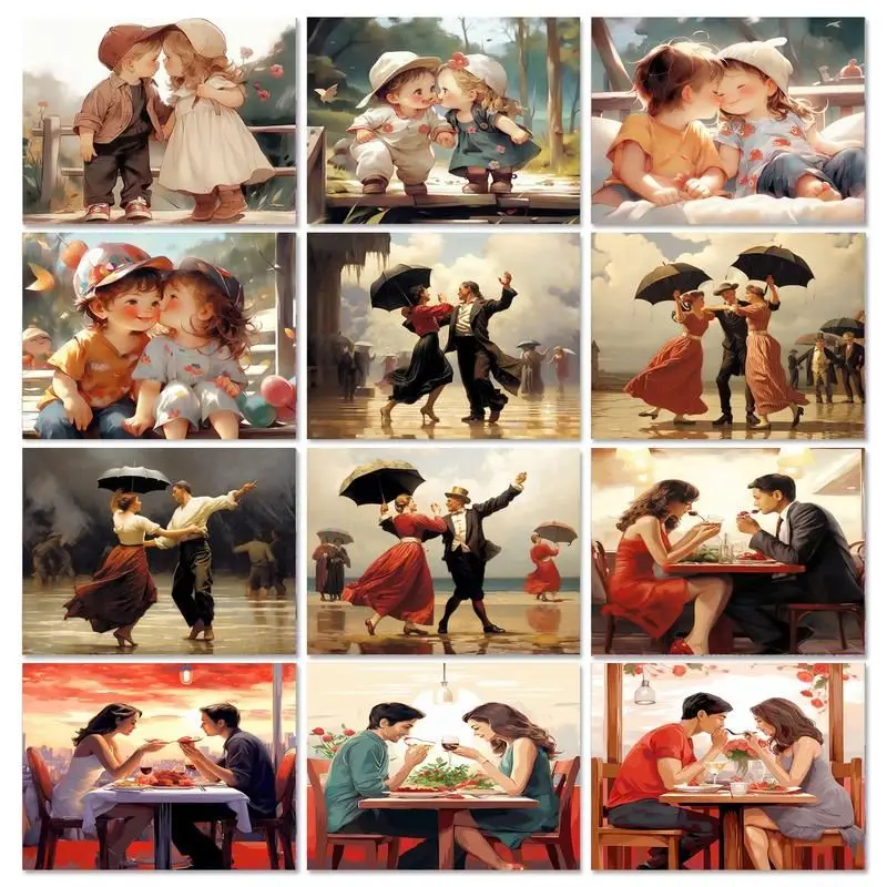 

Couple Picture Painting By Numbers Kit Drawing On Canvas DIY Paint By Number For Kids & Adults Gift Modern Home Decor Wall Art