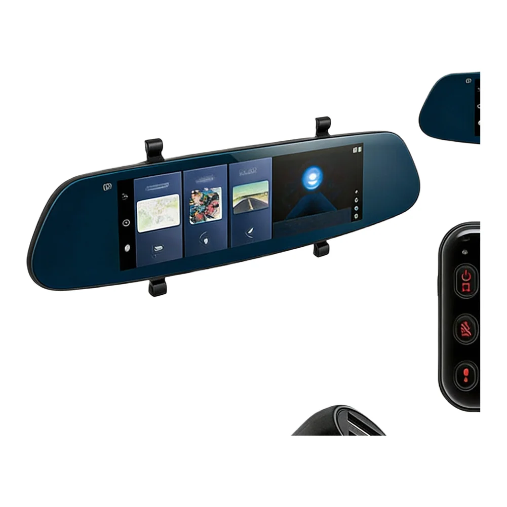 ABS Dash Cam Car Charger Voltage Display 2in1 Multi-function Blue LED Light Fire Resistant ABS Multi-function 3.5A