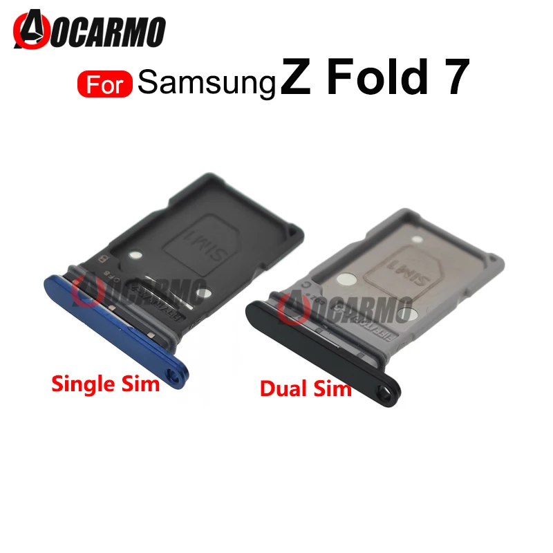 

Черно-синяя SIM-карта для Samsung Galaxy Z Fold7 Fold 7 F966, двойной и одиночный держатель для SIM-карты, запасные части