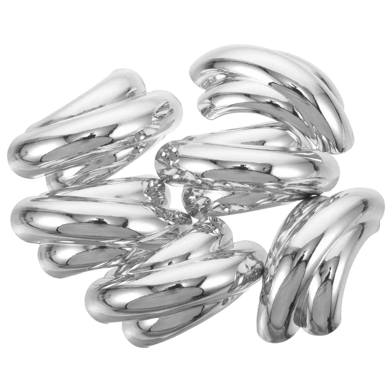 6Pcs Arch Metal Swimsuit Strap Adjuster Pin Silver Tone Vintage Brooch for Wear Resort Outfit Scarf Cardigan Dress