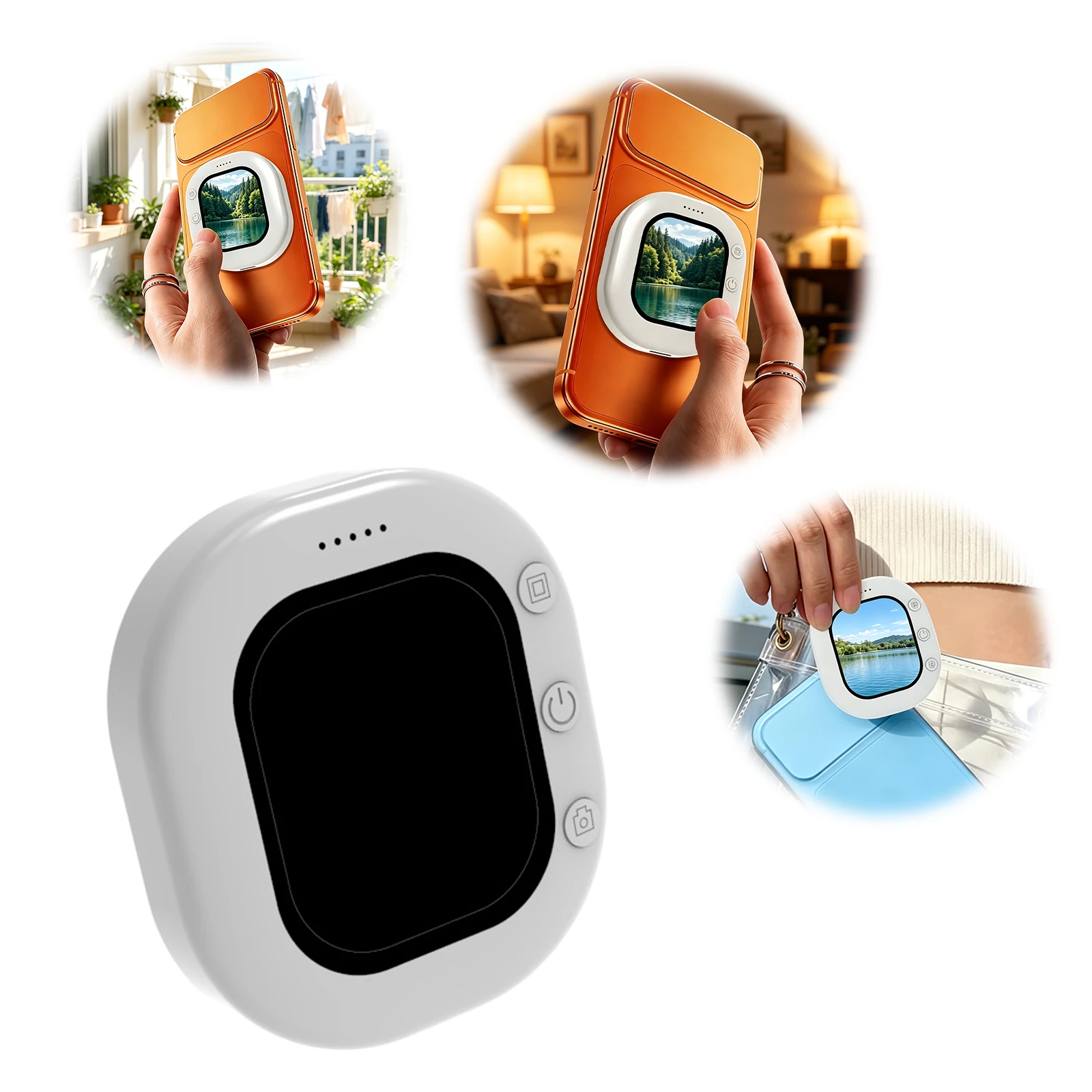 Magnetic Selfie Screen Casting Device Plug and Play Phone Selfie Mirror Display Lightweight Compatible with Most Smartphones