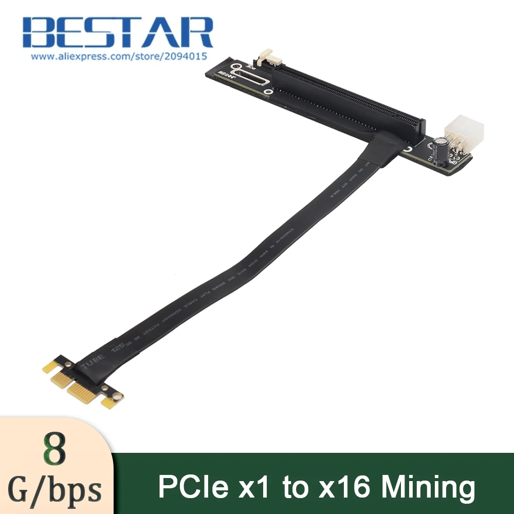 

PCIe x1 to x16 Mining Extension Cable Riser Card 6Pin Power No need USB Gen3.0 PCI-E 1x 16x GPU Cable for Nvidia Bitcoin Miner