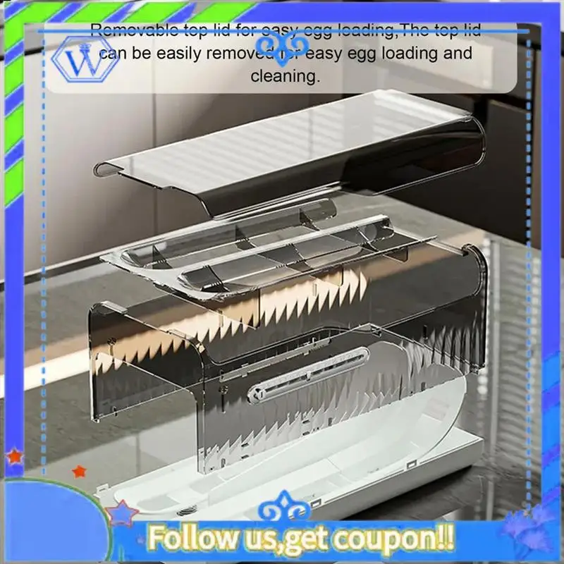 

Easy To Use Automatic Egg Rolling Dispenser Clear Egg Container 2 Tiers Kitchen Organizers And Storage Space-Saving Refrigerator