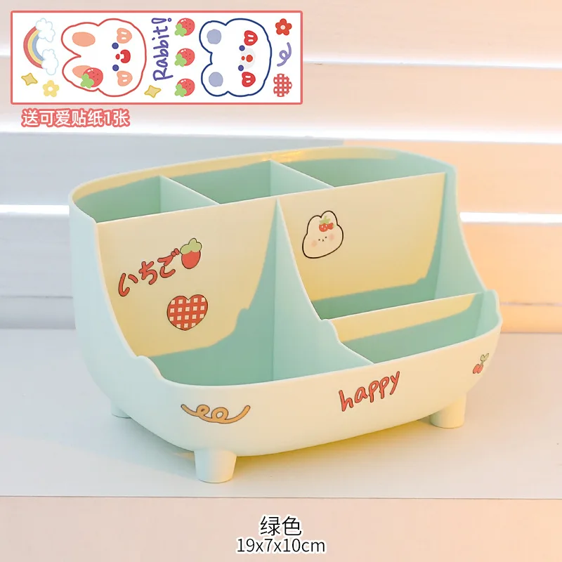 Kawaii Ins Desktop Pen Holder Organizer Japanese Cute Stationery Storage Box Creative Cartoon Student Sundries Storage Box