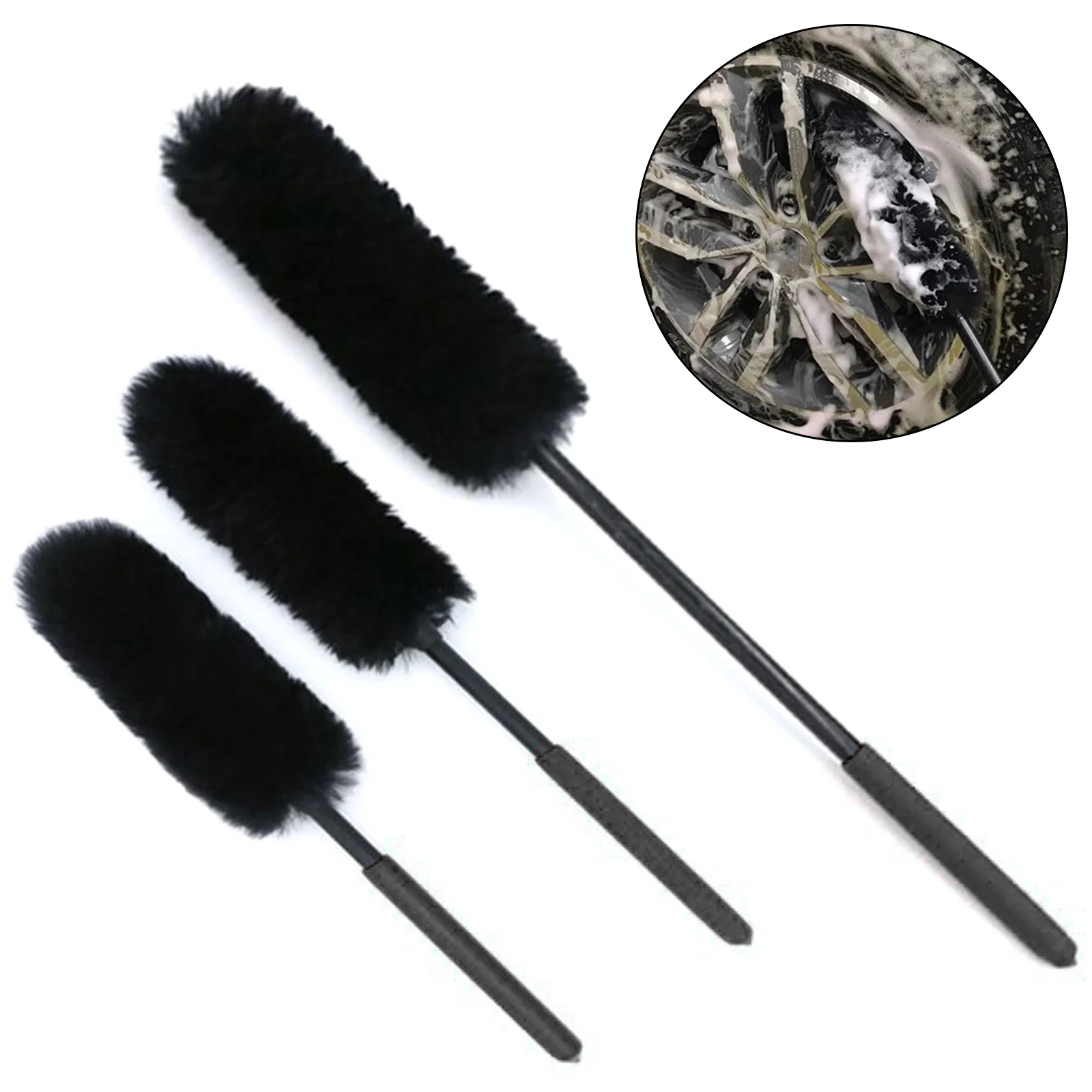 

Car Wheel Hub Cleaning Brush Premium Wool Auto Car Rim Cleaner Tire Detailing Brush for Alfa Audi BMW Honda Toyota Volvo