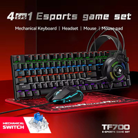 4 In 1 SET Wired Gaming Mouse And Mechanical Keyboard Combos With Headphone And Mouse Pad
