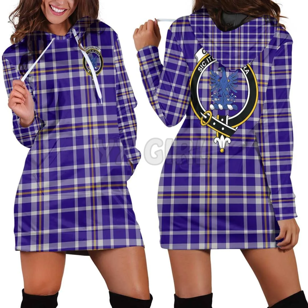 MacPherson Dress Modern Clan Tartan  3D Printed Hoodie Dress Novelty Hoodies Women Casual LongSleeve Hooded Pullover Tracksuit