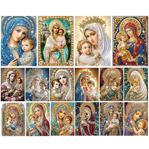 Virgin Mary Partial DIY 5D Special Shaped Drill Diamond Art Diamond Painting for Adults/Beginners Gift Idea Home Decor 30x40cm
