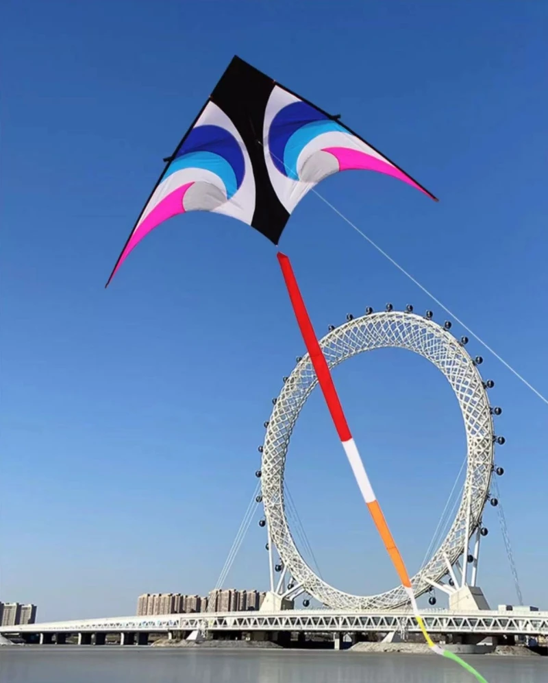 จัดส่งฟรี 5 M ขนาดใหญ่ CYCLONE Delta Kite สําหรับผู้ใหญ่ Kites โรงงานตกปลา Kite พอดีเกมกระดานสายเดียวบินกลางแจ้ง