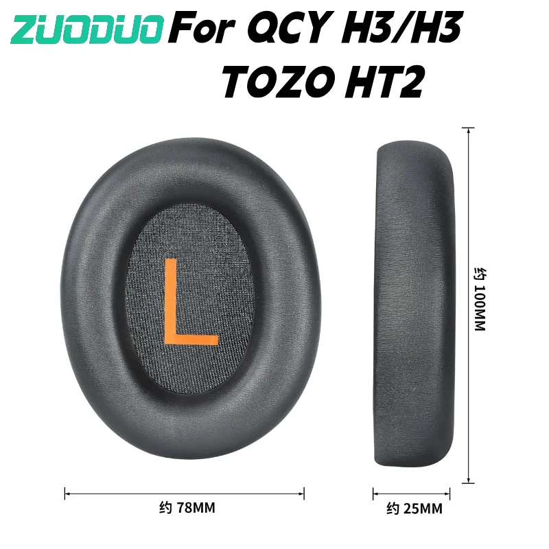 For QCY H3 TOZO HT2 ANC Headphones Replacement Earpads Foam Ear Cushion With Snap Buckle Spare Parts