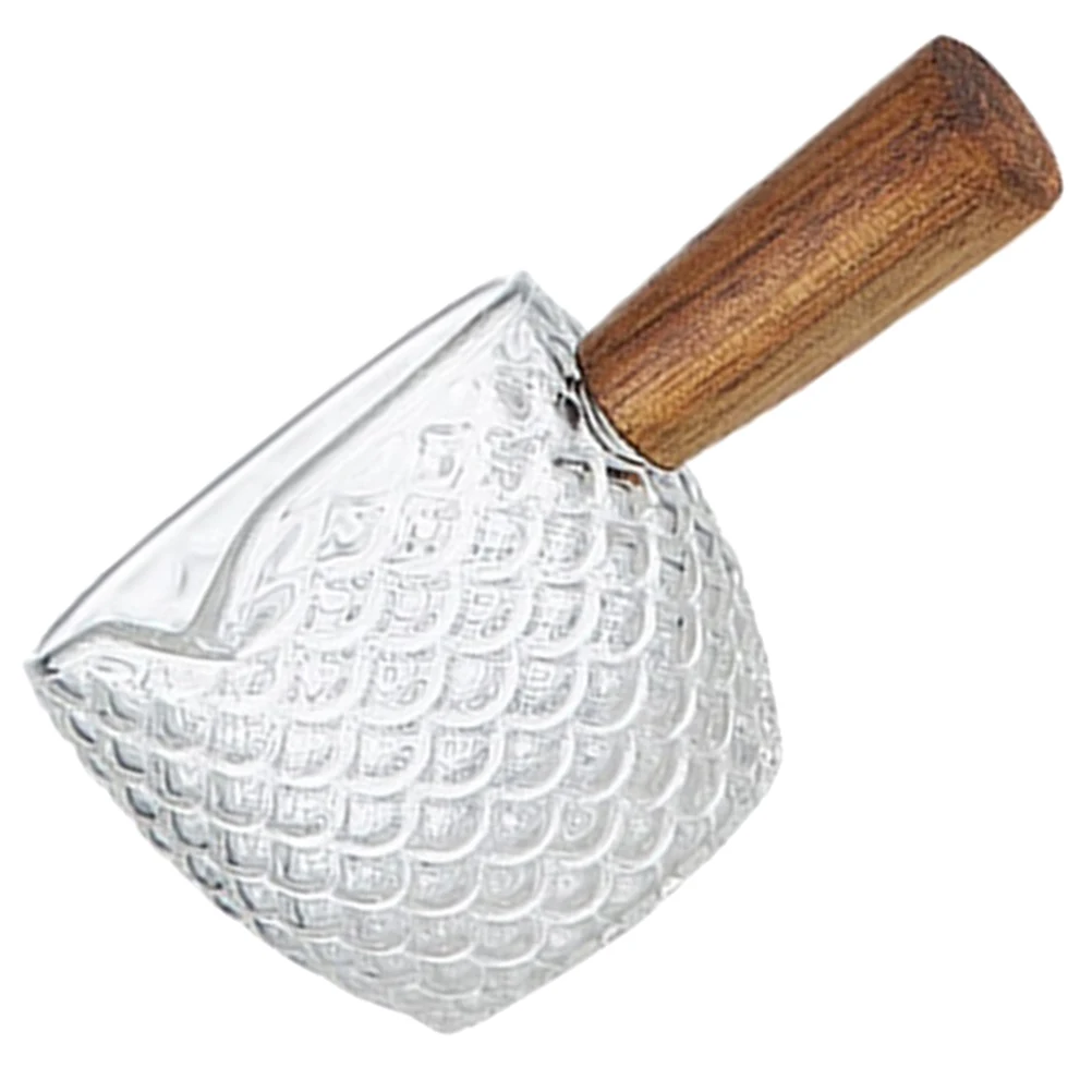 

Чашка для молока латте, прозрачная деревянная ручка, термостойкая для магазина, домашний стеклянный кувшин для кофе, стеклянный кувшин для сливок, кофе