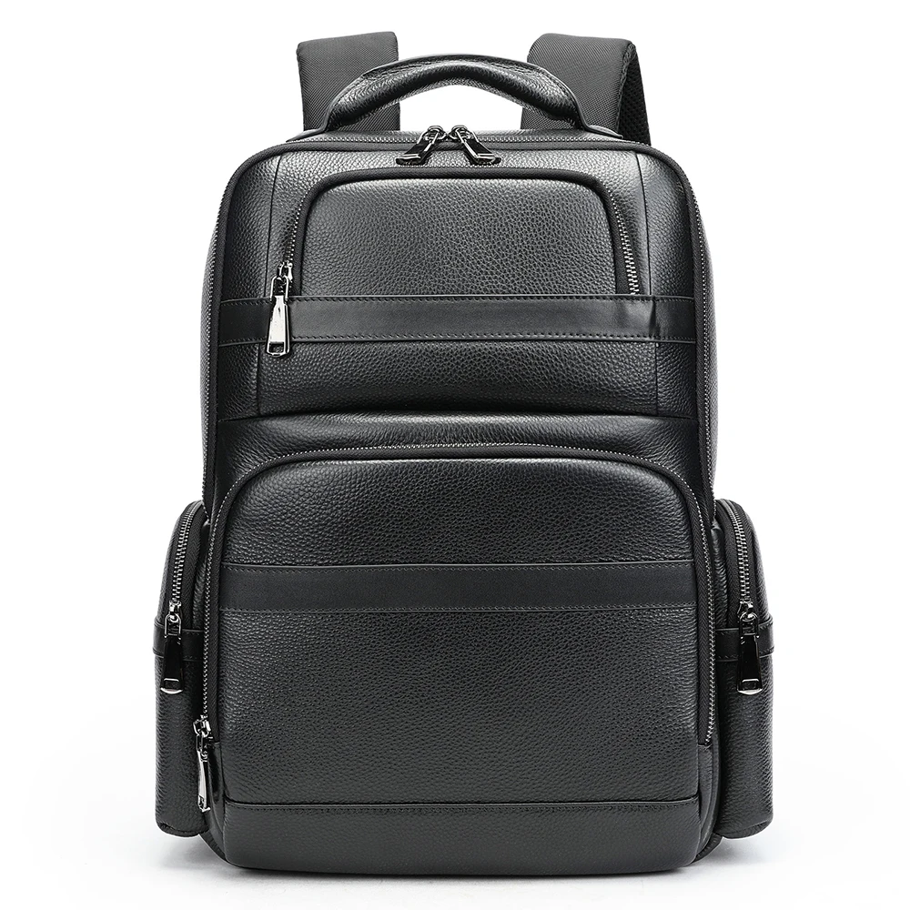 WESTAL Business Leather Backpack Advanced Sense Multi-Pocket Large Capacity Travel Backpack 17 Inch Computer Backpack