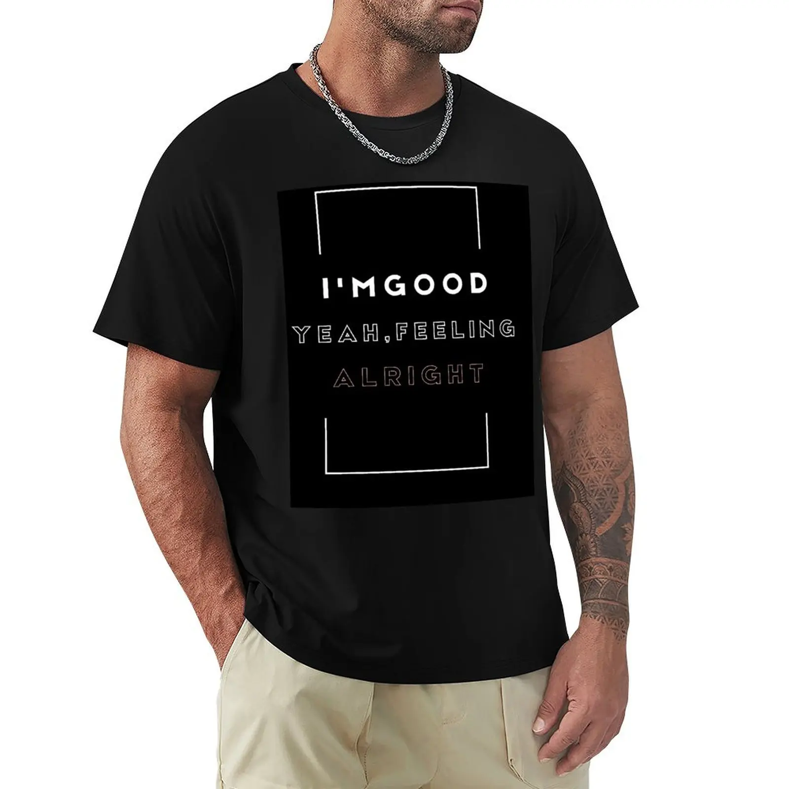 

I'M GOOD ,YEAH ,FEELING ALRIGHT T-Shirt korean fashion blue lock workout shirts for men