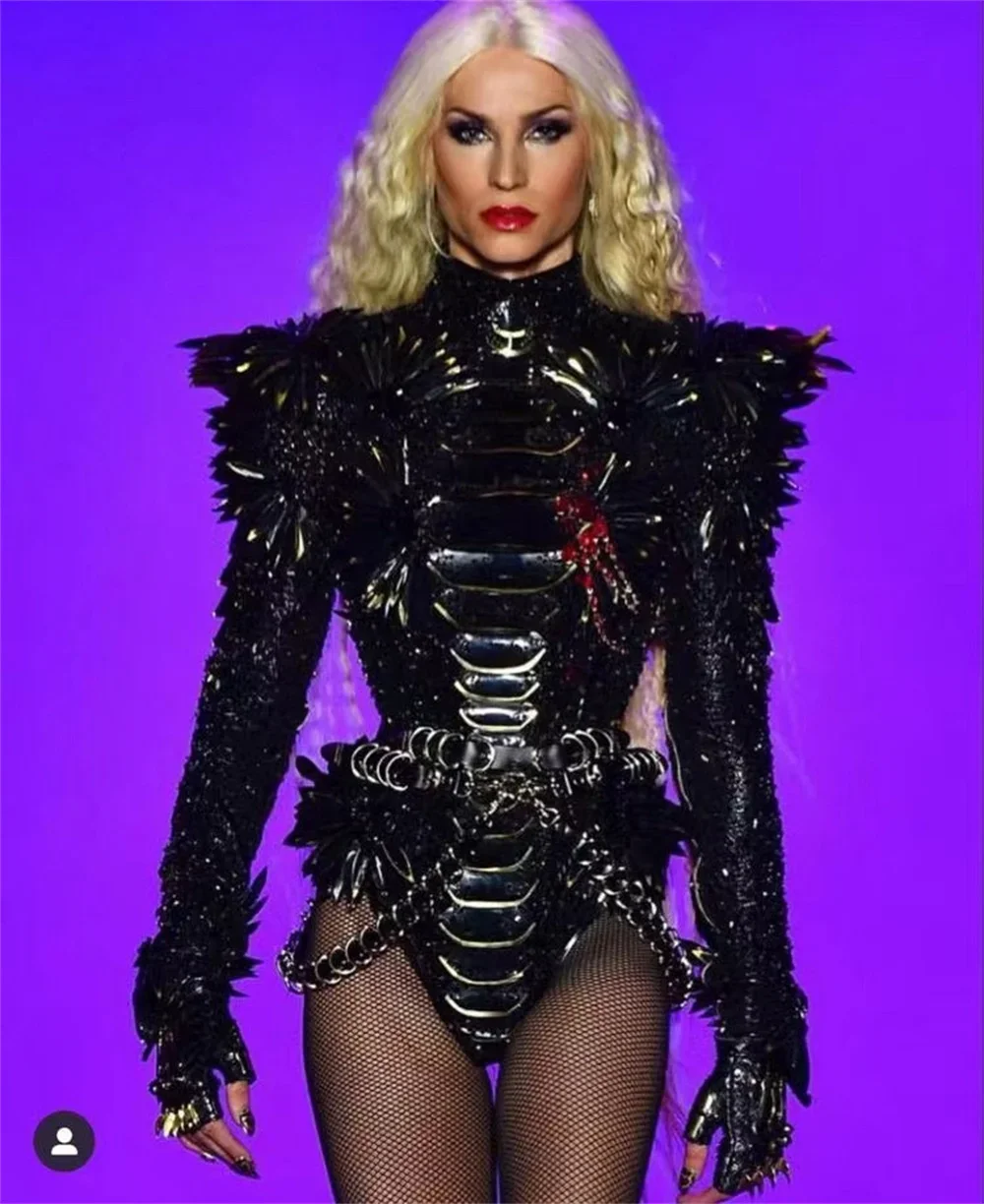 Новый ночной клуб-бар, элитный индивидуальный комбинезон для выступлений певицы Gogo, лаковый кожаный комплект атмосферы для мужчин и женщин