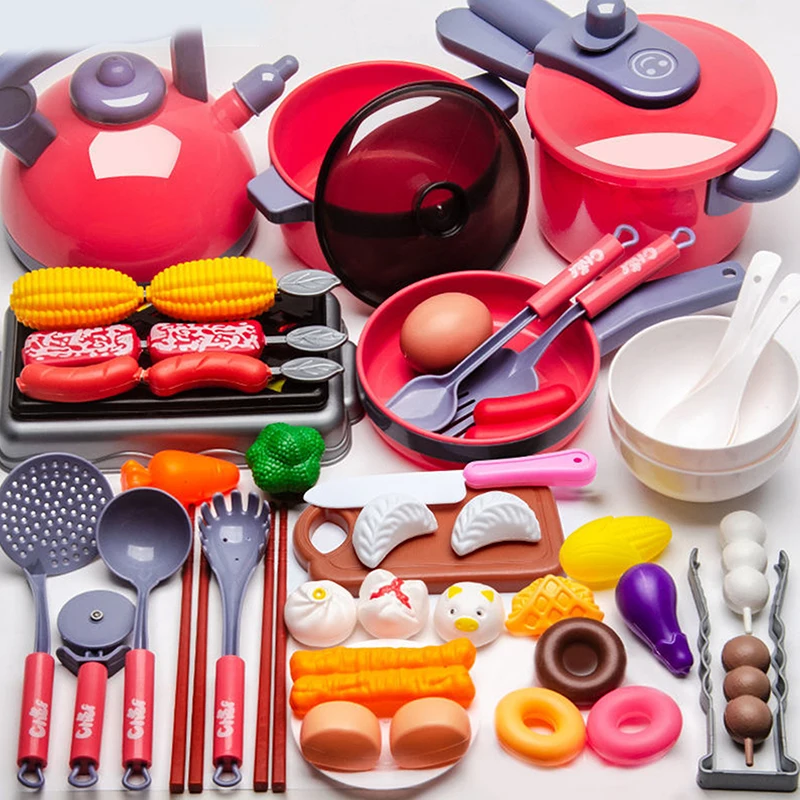 Batterie de cuisine éducative focalisée, ensemble de jeu de simulation pour filles ; Cadeaux de jouets de simulation de cuisine réalistes