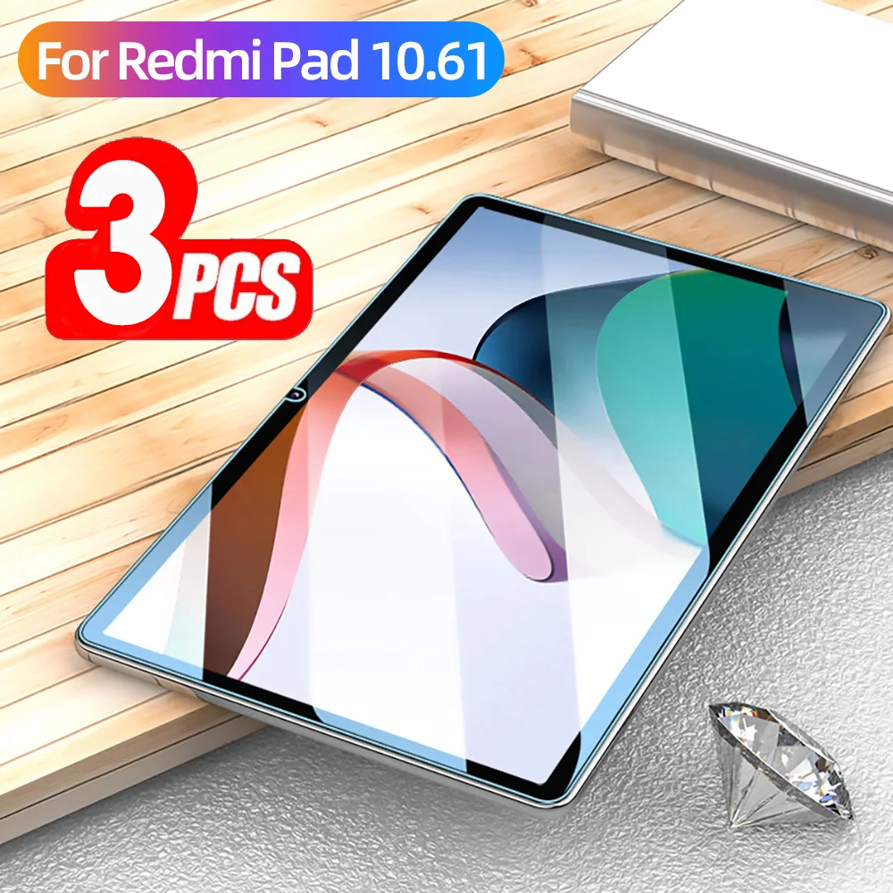 

(3 Packs) 9HD Tempered Glass For Xiaomi Redmi Pad 10.61 2022 Full Coverage Anti-Scratch Screen Protector Film