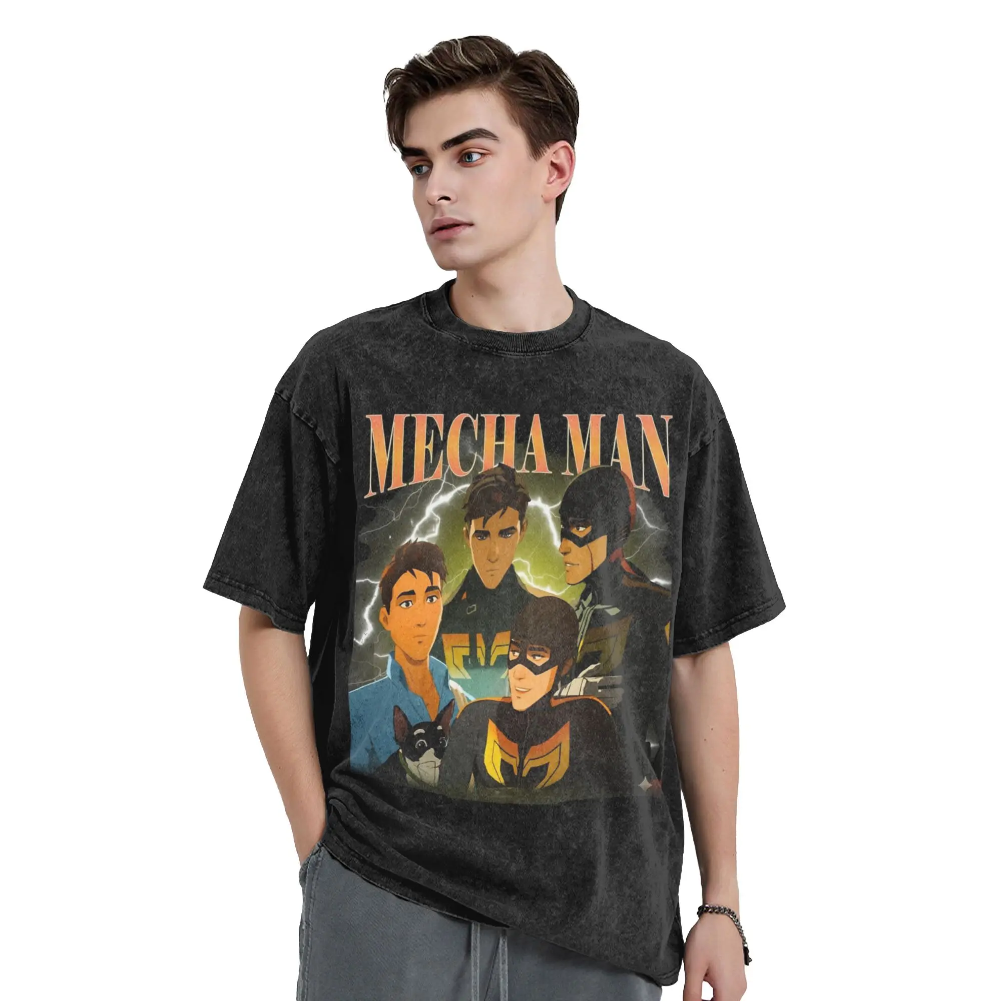 تي شيرت كبير الحجم للرجال من Mecha Robert Robertson Dispatch Game ملابس للرجال والنساء تي شيرت قطني مغسول