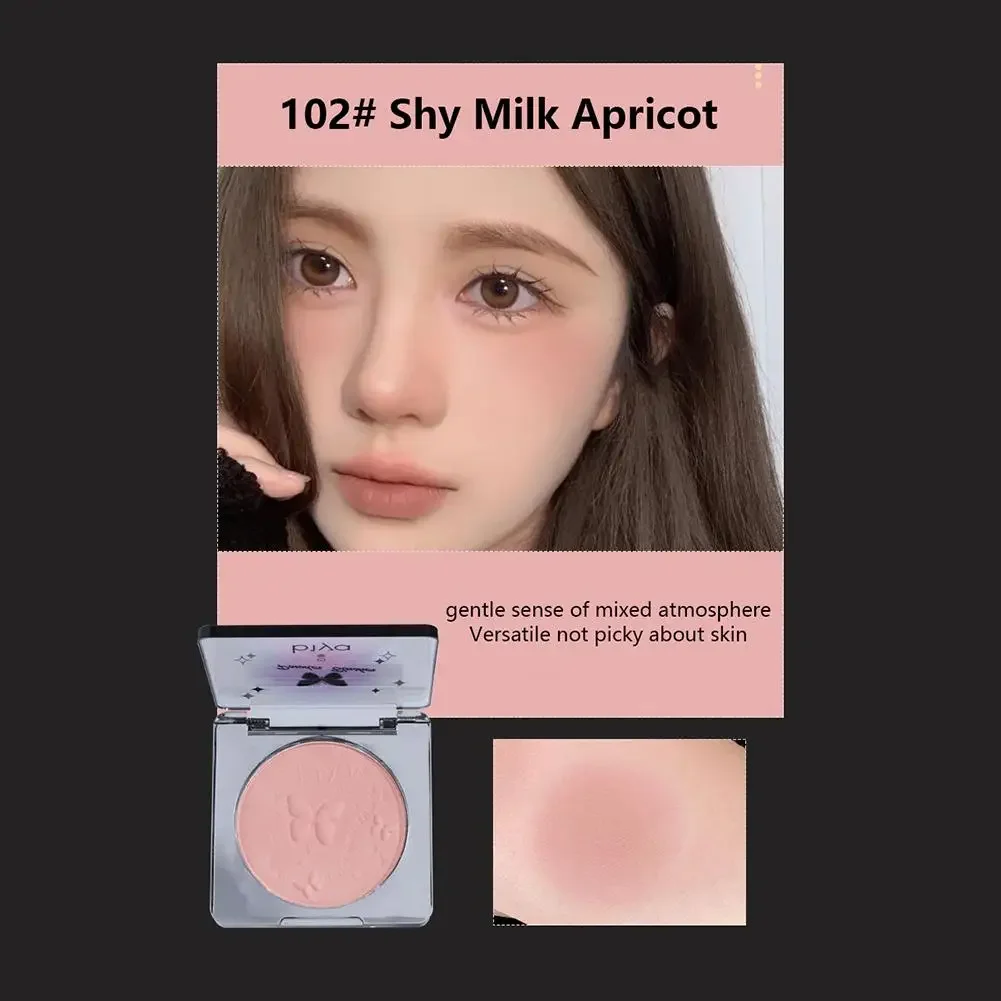 Heallor Natural Single Color Blush Matte Cheek Tint Waterproof Face Contouring Cosmetics Blush Powder Brighten Face Soft Female