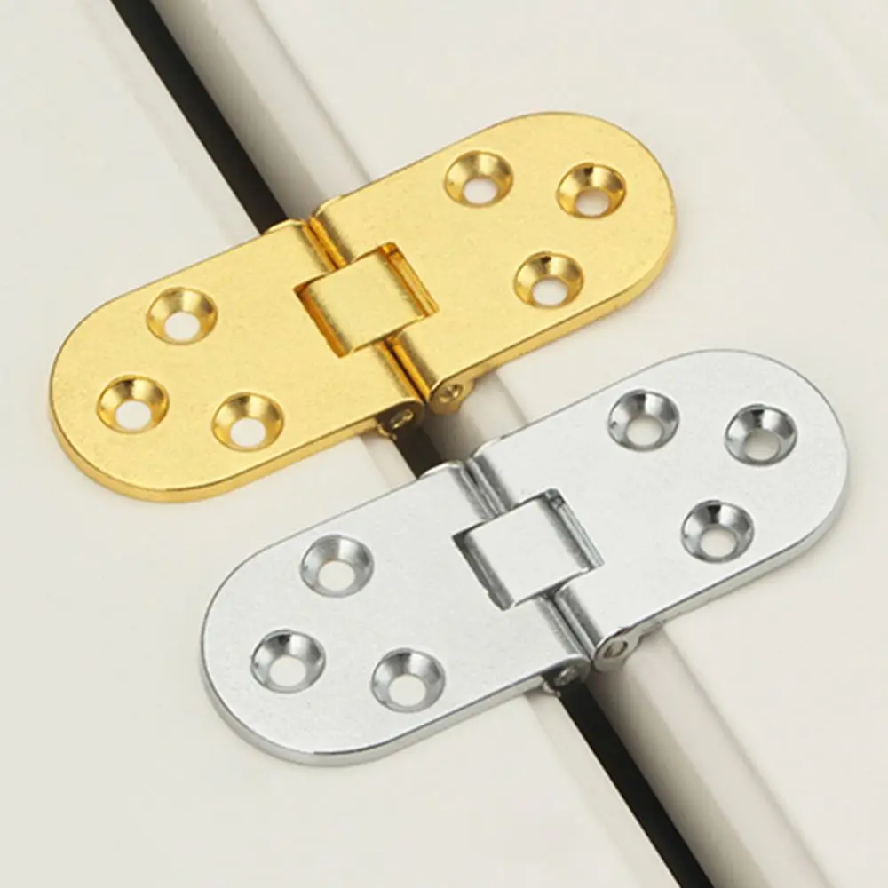 Zinc Alloy Flush Hinge 180 Degree Cabinet Wardrobe Door Hinge Rustproof Semicircle Furniture Door Hinge Hardware Accessories