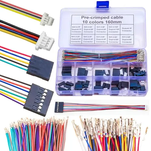 Kit de conectores Dupont SH1.0 a Dupont2.54, conector JST, JST-SH de 1,0mm y Cable Dupont de 2,54mm, 1/2/3/4/5/6/7/8/9/10P (SH-to-Dupont)