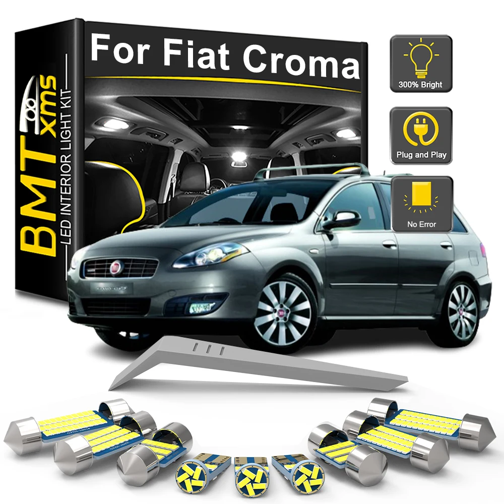 BMTxms 11PCS For FIAT Croma 2005-2008 2009 2010 2011 2012 Car LED Interior Light Bulb Kit Reading Trunk Lamp Canbus Accessories