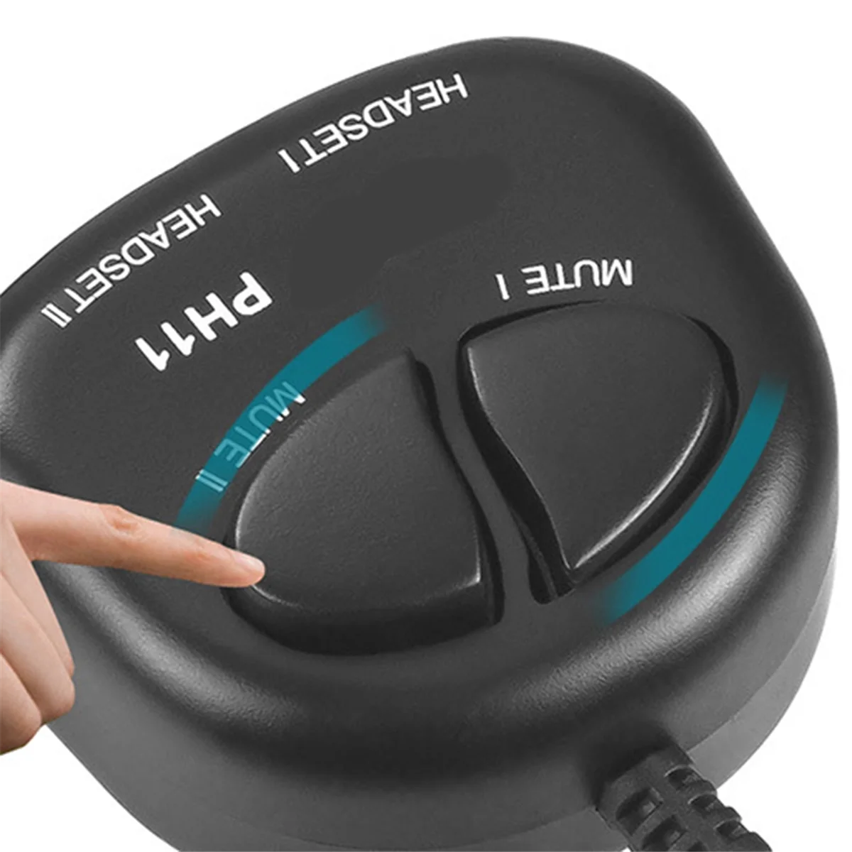 ABQR اثنين كتم التبديل التدريب محول المزدوج RJ9 مآخذ إلى RJ9 سماعة ذكر التوصيل ل مركز الاتصال سماعة التدريب محول 4P4C #3