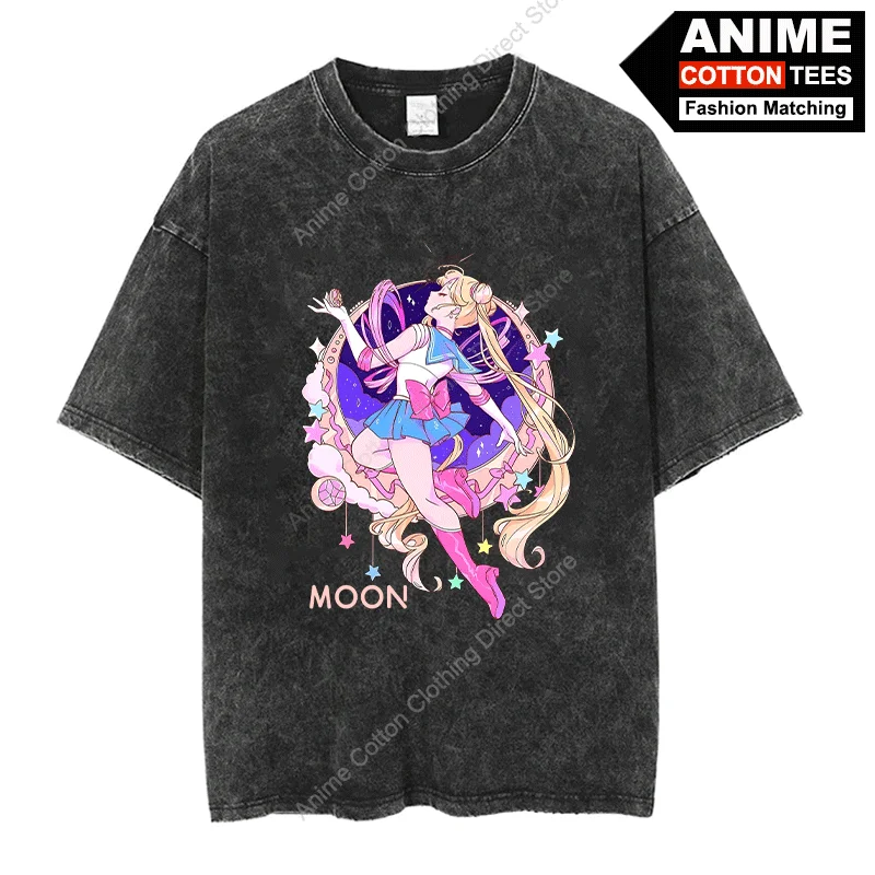 

Classic Anime Beautiful Girl Warrior Print T-shirt y2k Harajuku Casual Unisex Oversized Loose Tees Retro Cotton T Shirt Tops