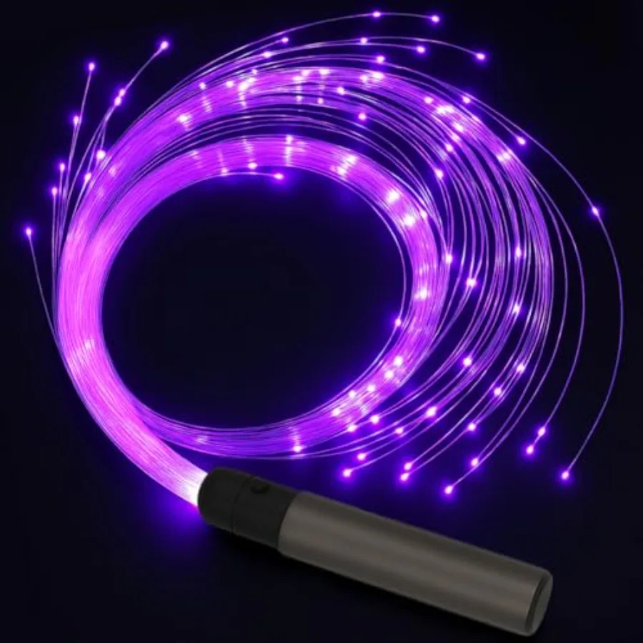 

【New model】Fiber Optic Whip LED Whips: 6ft Rechargeable LED Whip Lights for Dance with 7 Colors and 5 Glow Modes Flow Toy Rave