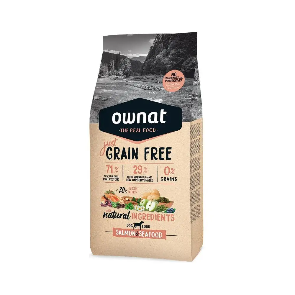 OWNAT Just Grain Free Salmon & Seafood Perro Adulto 14 Kg