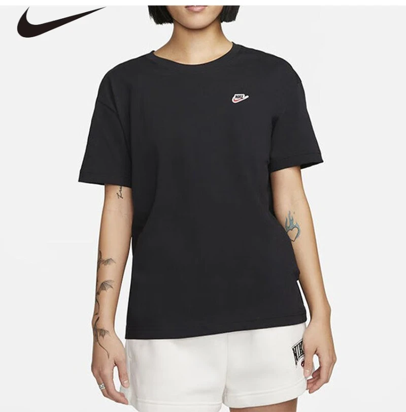 

fitteeNike Women New Summer Knit T Shirt Breathable Loose Sports Casual Short Sleeve Tee DZ4686-010