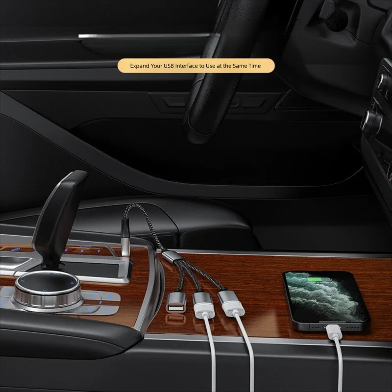 ملحقات محور USB 2/3/4 منفذ نوع C Hub USB الفاصل نقل البيانات السريع OTG محول للكمبيوتر Xiaomi Macbook Pro Air #3