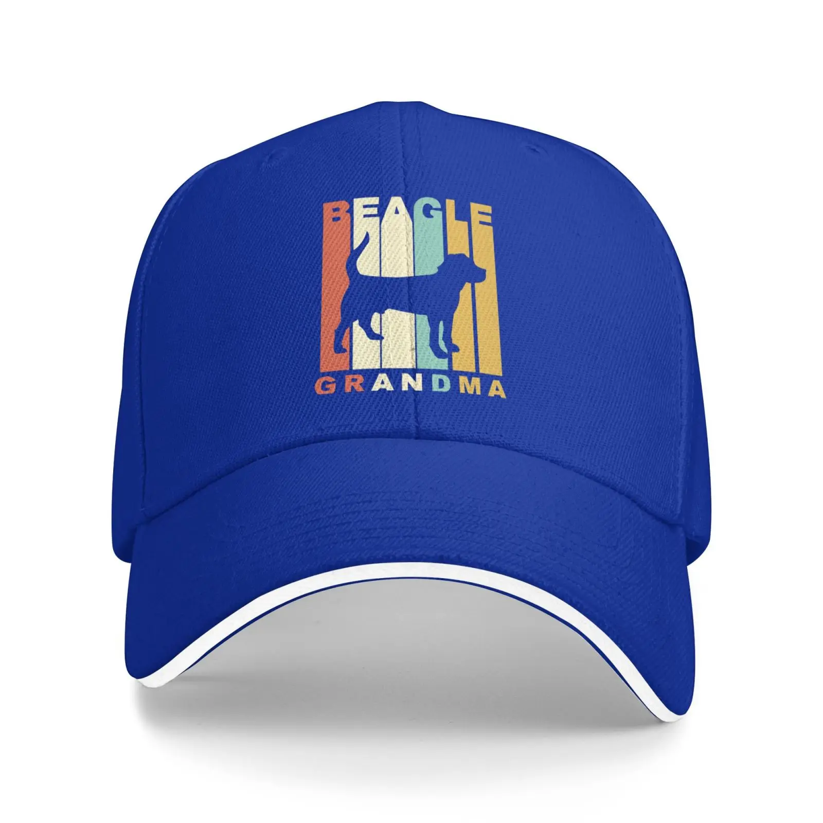 Retro Beagle Grandma Dog Silhouette Baseball Cap Vintage Color Block Design Adjustable Unisex Casual Sun Hat
