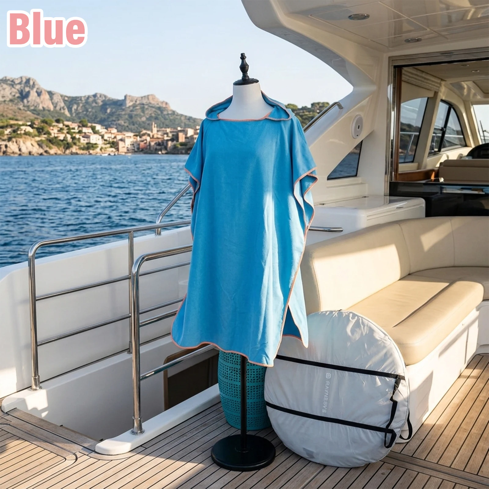 plus Size Quick-Dry Hooded Beach Towel Changing Cape High Absorbency Swim Surf Robe for Easy Carry And Quick Drying