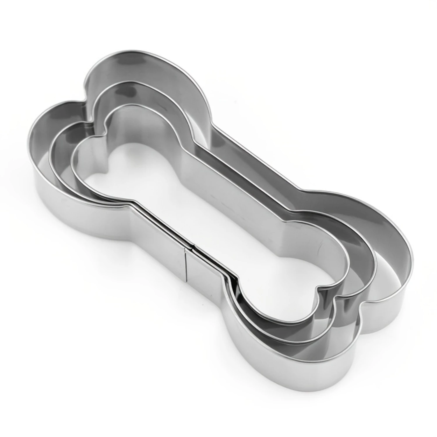 3pcs Stainless Steel Dog Bone Cookie Cutters - Perfect for DIY Baking and Decorating