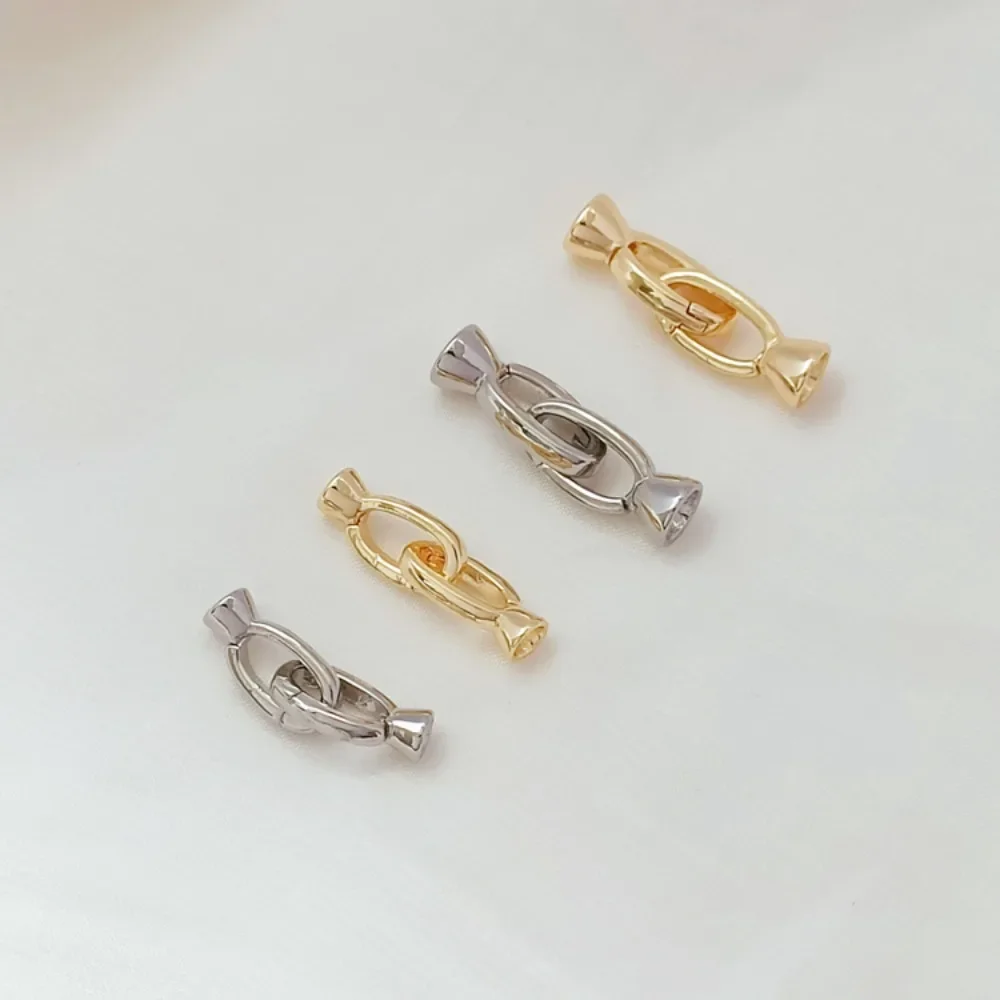 

14K Gold-plated Universal Pearl Clasp Necklace, End Clasp Bracelet, Double Buckle, DIY Handmade Jewelry Clasp