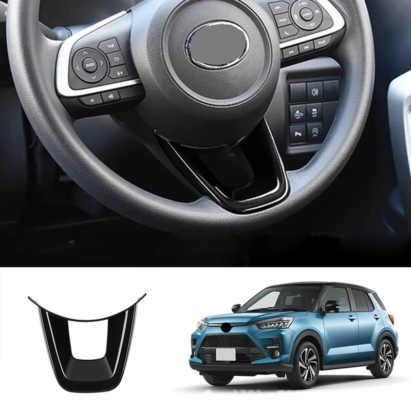 Car Steering Wheel Decoration Cover Trim Interior Accessories For Toyota Raize/GR 2020 2021 2022 RHD