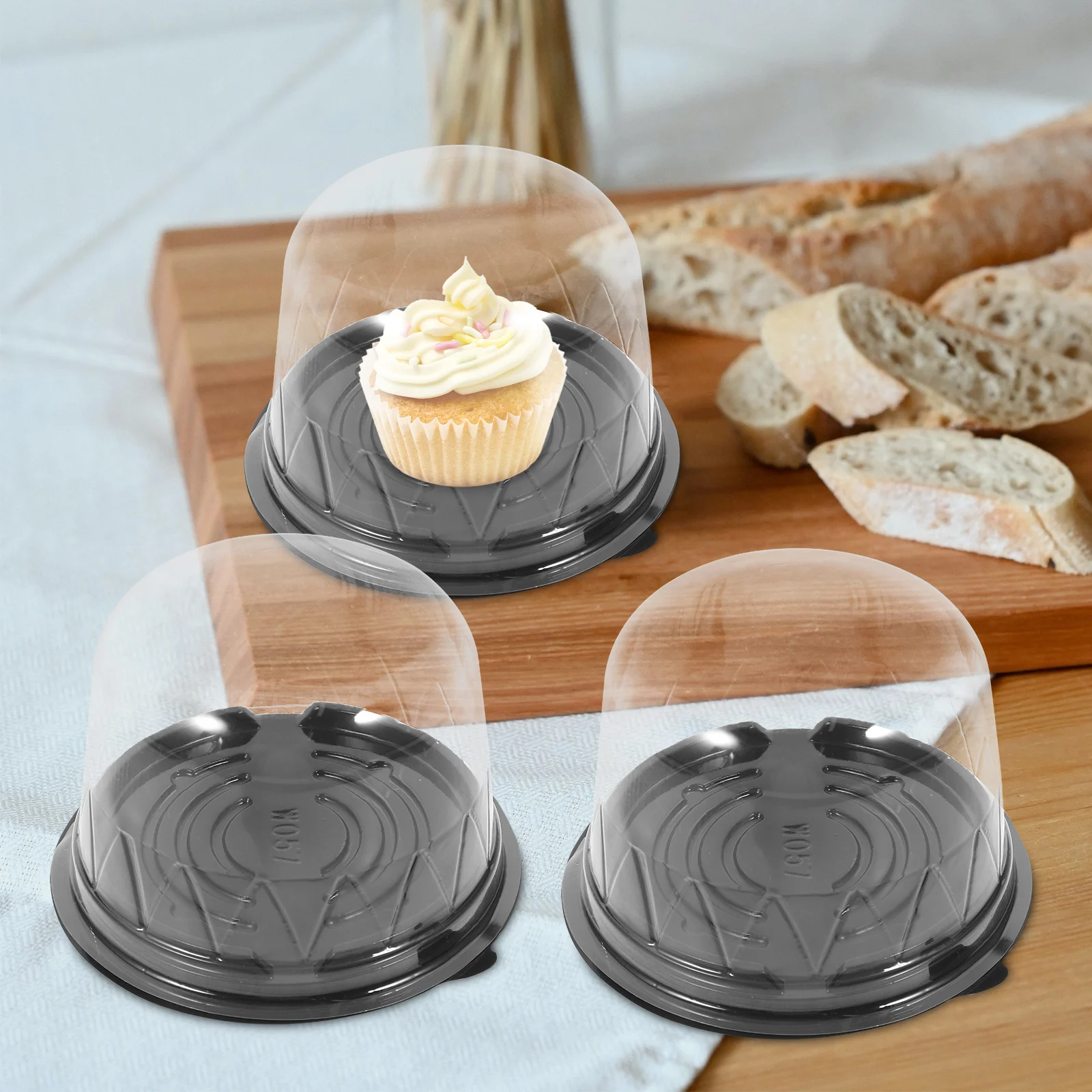 

50Pcs Transparent Cake Boxes Clear Plastic Containers Lids Bakery Dessert Packaging Party Favor Cake Carrier Food Safe