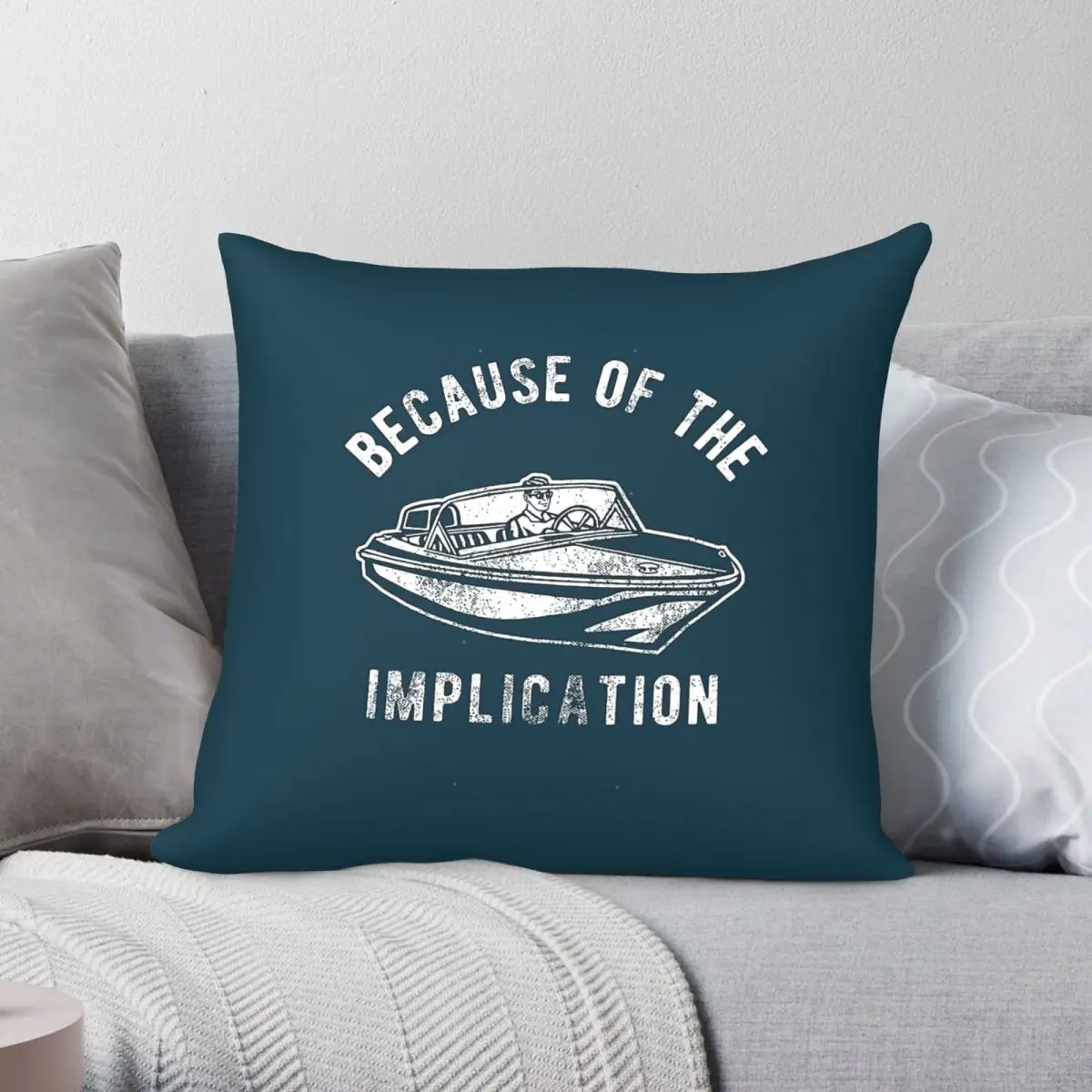 ASIP Because Of The Implication Square Pillowcase Polyester Linen Velvet Creative Zip Decorative Home Cushion Cover