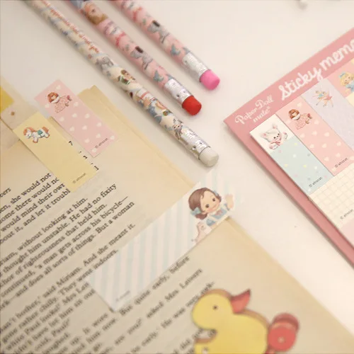 140 pages/set Cute British Girl Sticky Notes Memo Sheet Pad Planner Sticker To Do List Office Decor Memo Sheets Sticker Marker