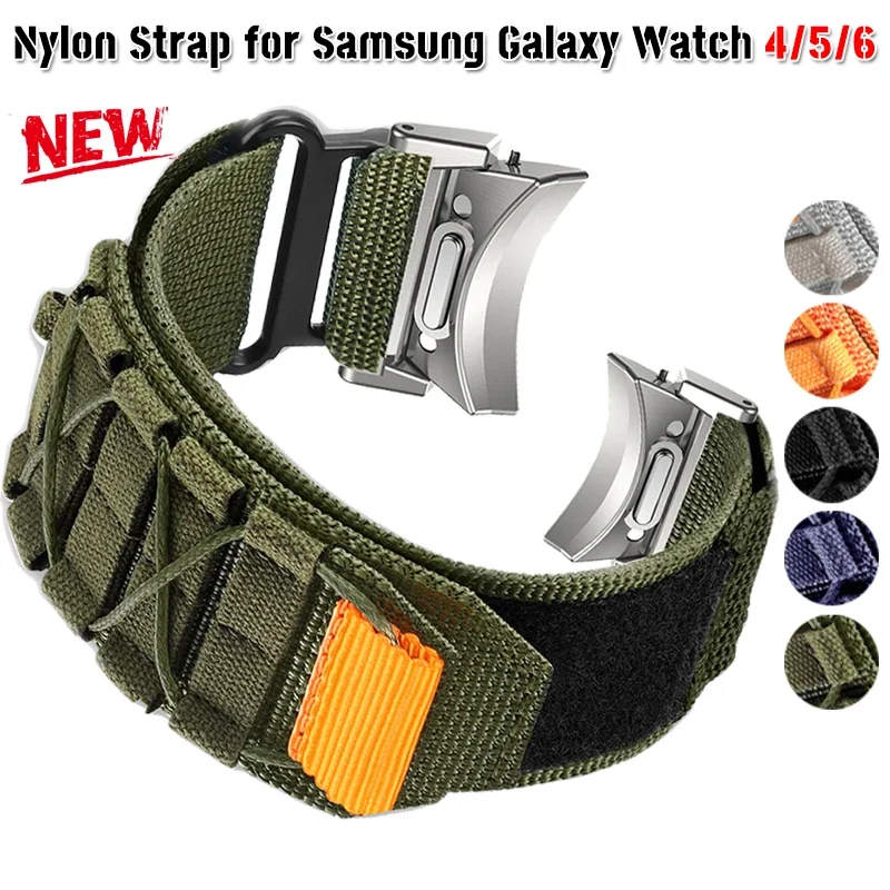 Quick Fit Nylon Strap for Samsung Galaxy 4/5/6 40mm 44mm 6 4 Classic 43 47mm 42 46mm No Gaps Bracelet for Watch 5 Pro 45mm Band