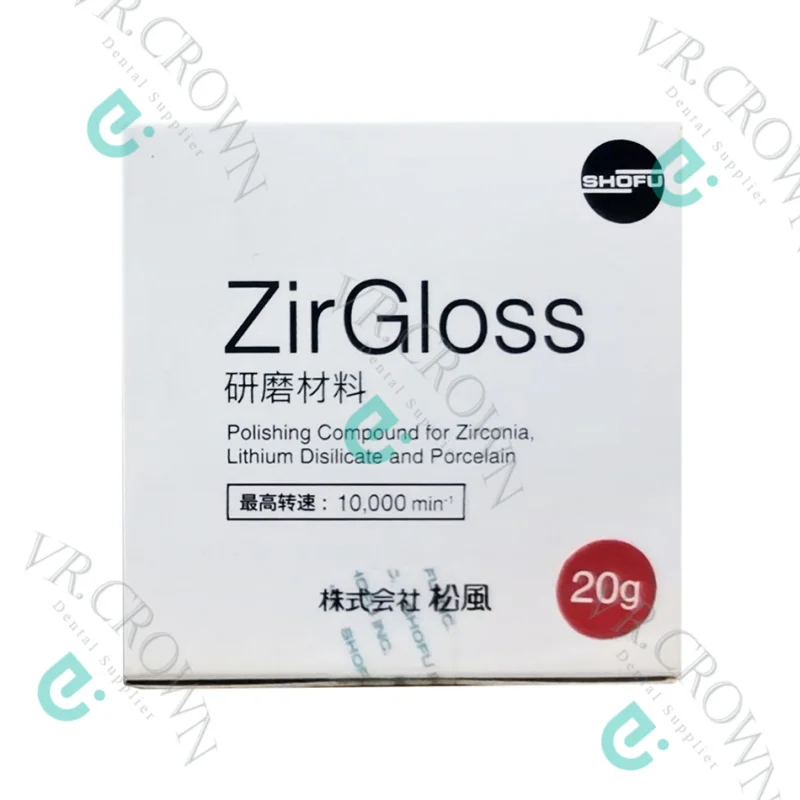 

SHOFU ZirGloss Monolithic Zirconia and Lithium Disilicate Restorations Polishing Paste Diamond Alumina Particles Compound Shofu