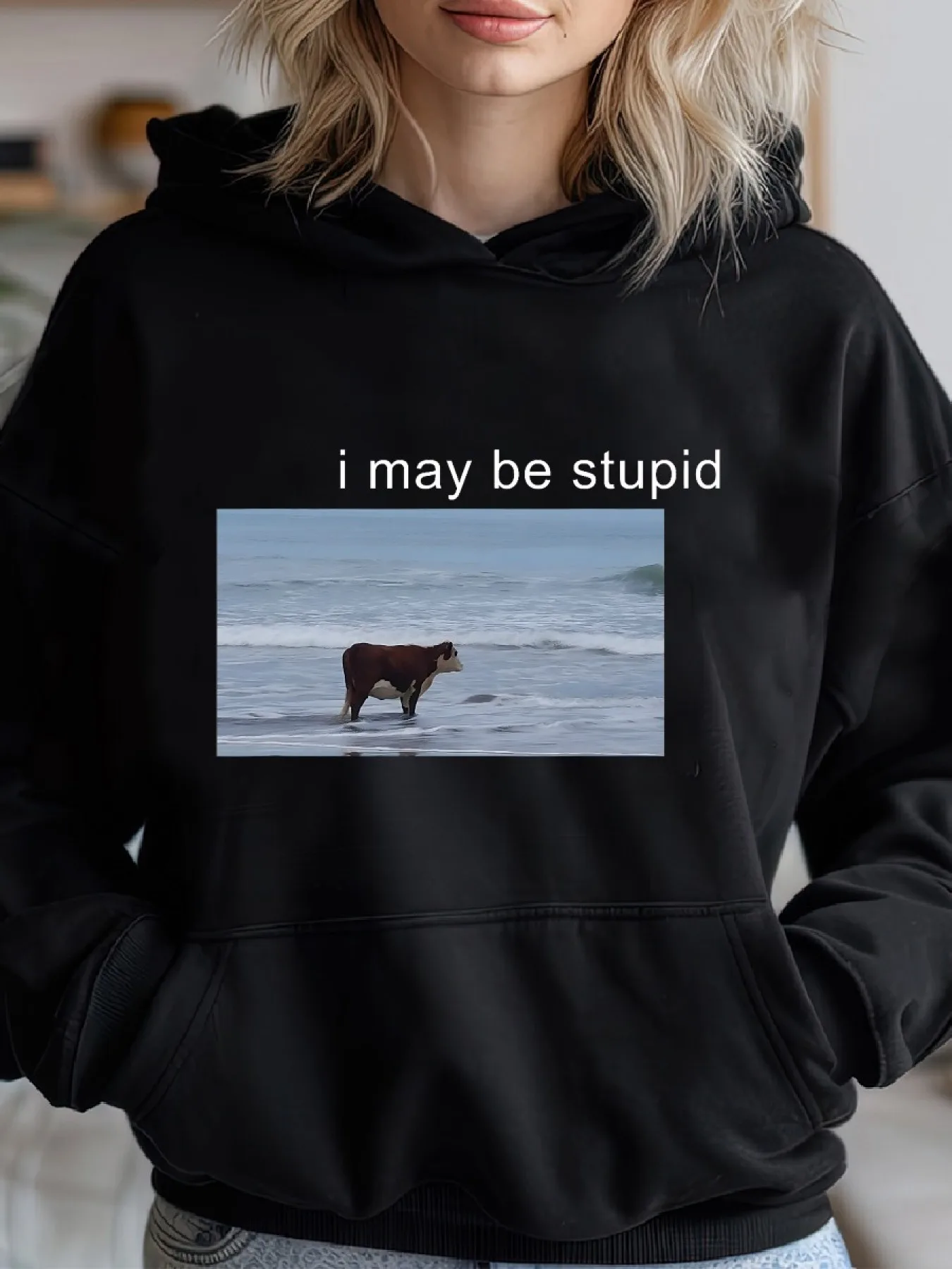 

Cattle Graphic Printing Autumn and Winter Pure Cotton Men's and Women's Hoodies Outdoor Street Sports Training Brand Trend