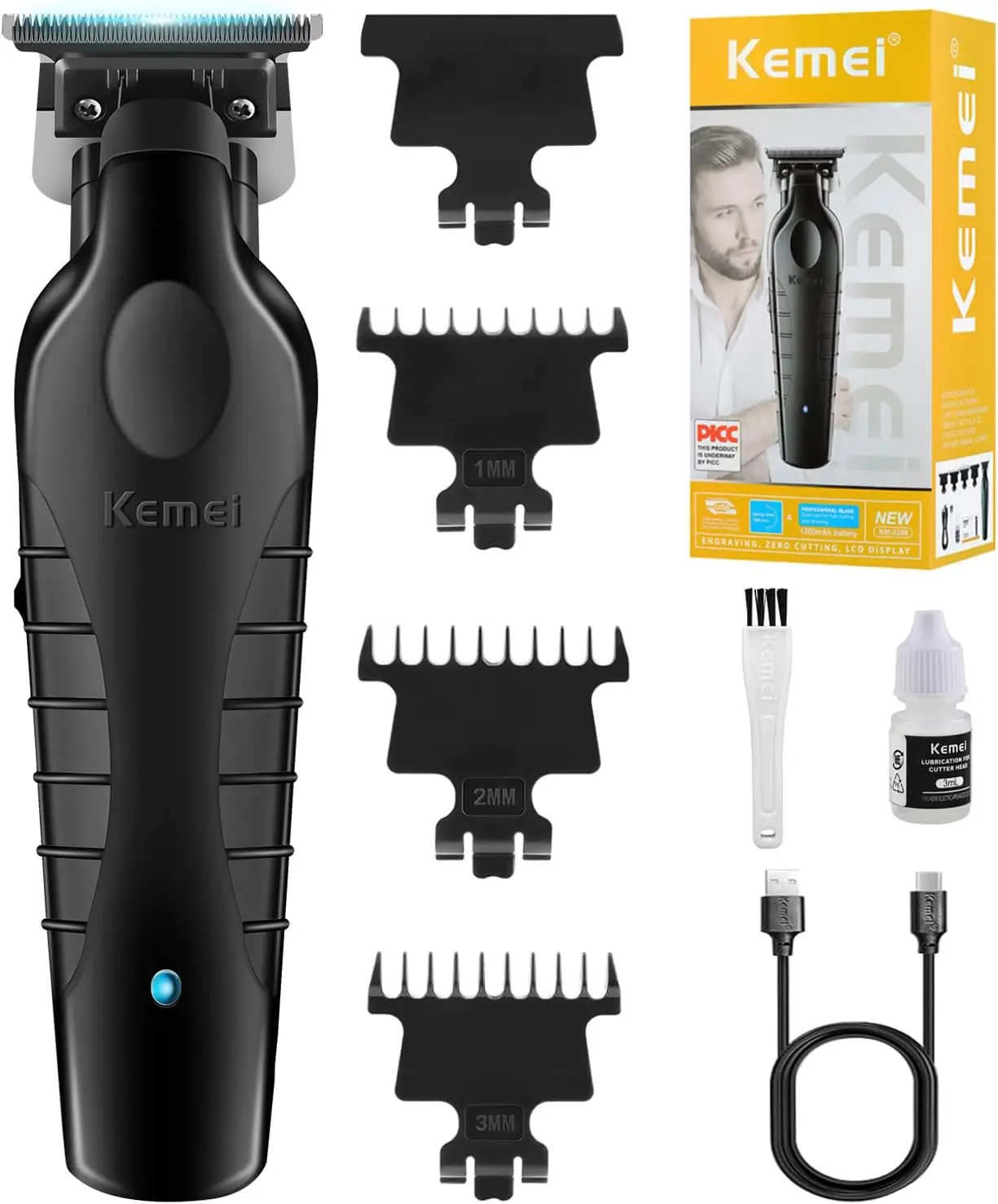 

Professional Cordless Hair Clipper for Men - 180 Min Runtime, Quiet Design, Zero Gap Blade