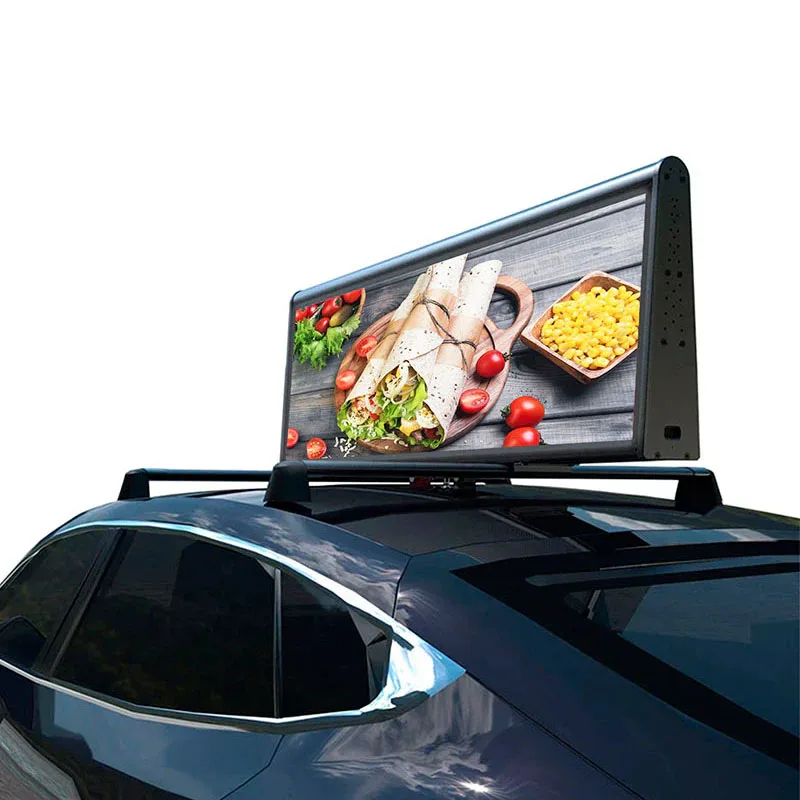 Car Roof Advertising Taxi LED Digital Poster IP65 Waterproof Outdoor Programmable Scrolling Information Display 2.5mm Airport